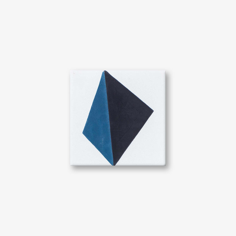 Candy Marine Blue Black Encaustic Cement Tile
