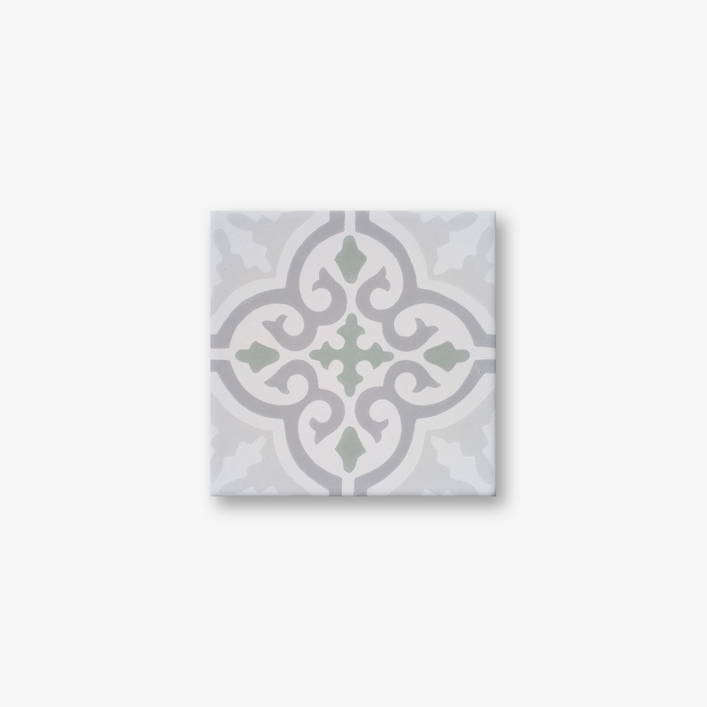 Cuba Sage Grey Encaustic Cement Tile