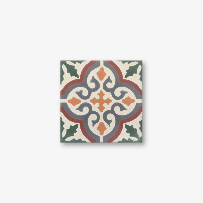 Cuba Verde Rojo Encaustic Cement Tile