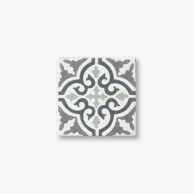 Cuba White Grey Encaustic Cement Tile