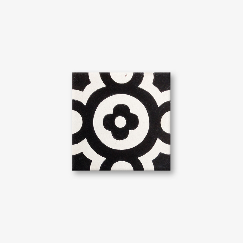 Daisy May Black & White Encaustic Cement Tile