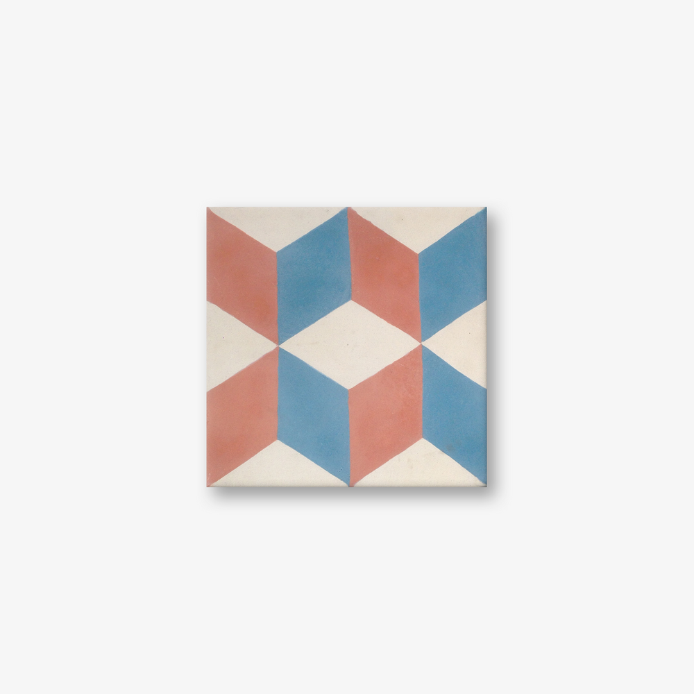 Geometric Red Encaustic Cement Tile