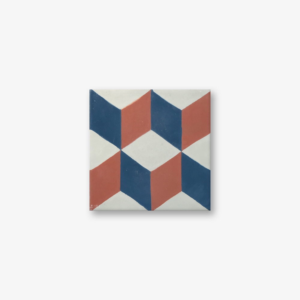 Geometric Red Encaustic Cement Tile