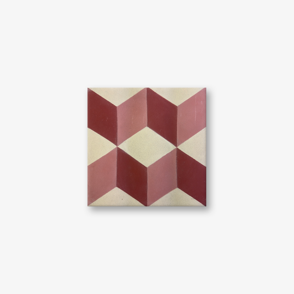 Geometric Blue Encaustic Cement Tile