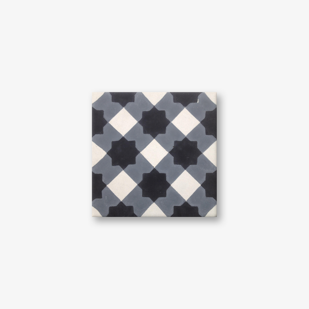 Marrakech Black Stripe Encaustic Cement Tile