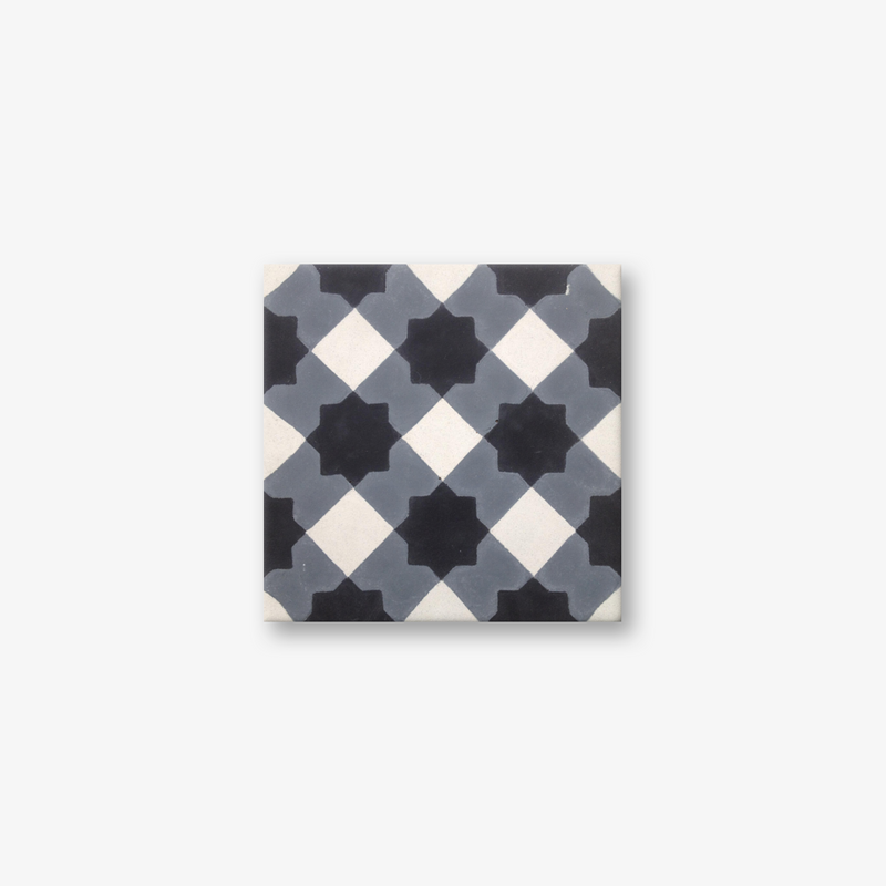 Marrakech Black Stripe Encaustic Cement Tile
