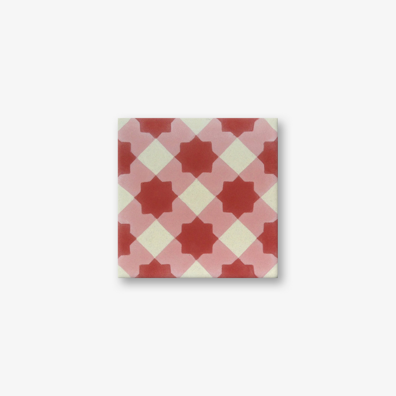 Marrakech Red Stripe Encaustic Cement Tile