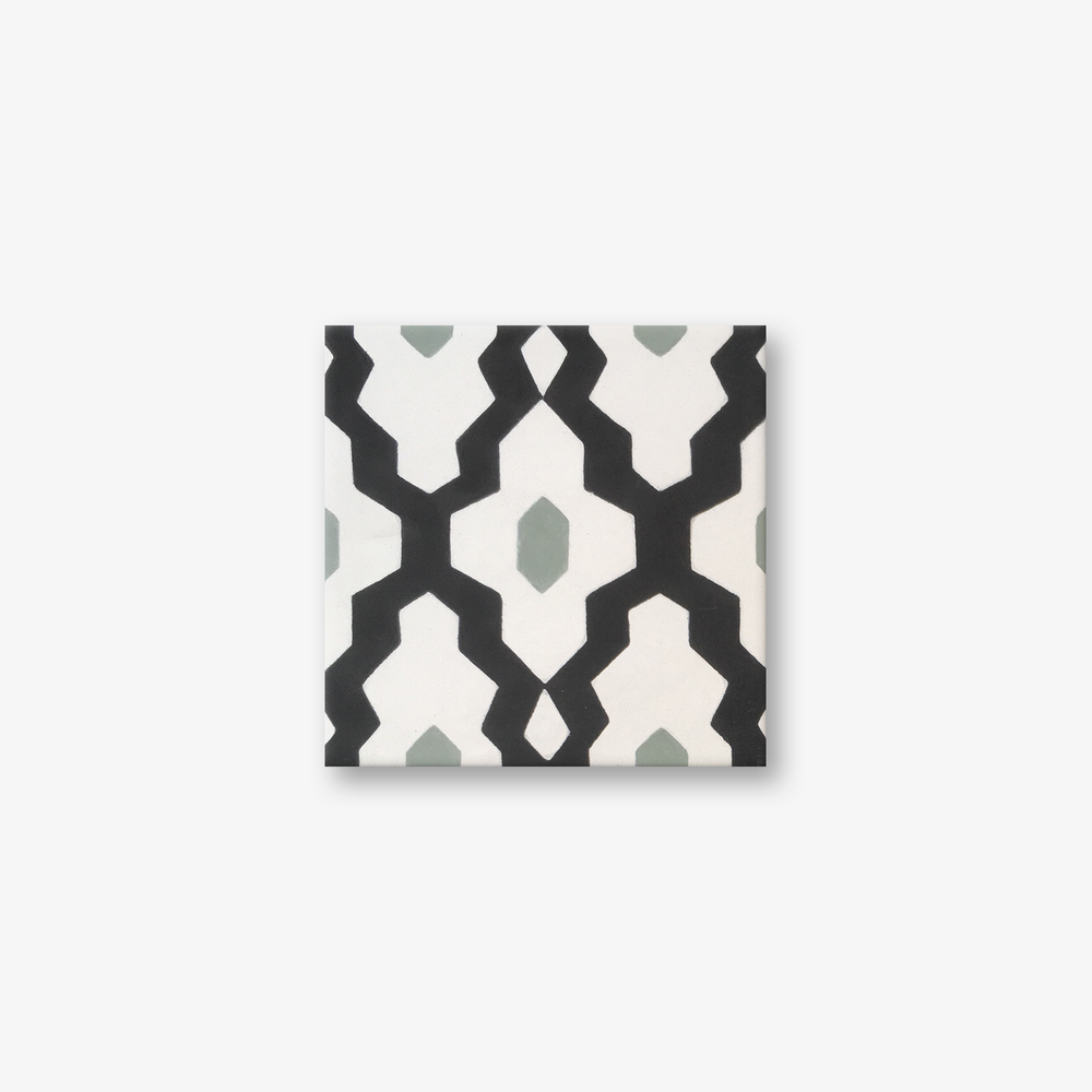 Corona Black & White Encaustic Cement Tile