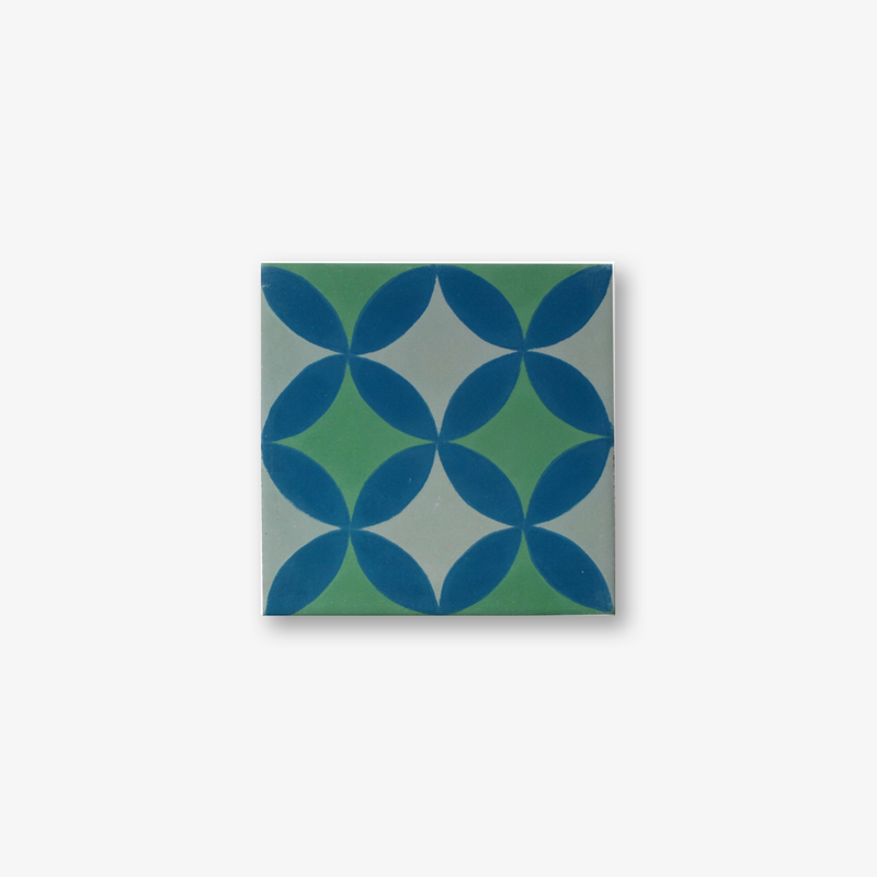 Petals Verdant Marine Encaustic Cement Tile