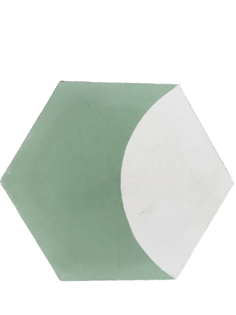 Hexagonal Tulum Verde Green Encaustic Cement Tile
