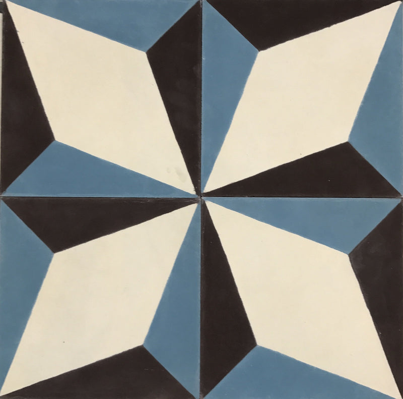 Nadia Blue Aubergine Encaustic Cement Tile
